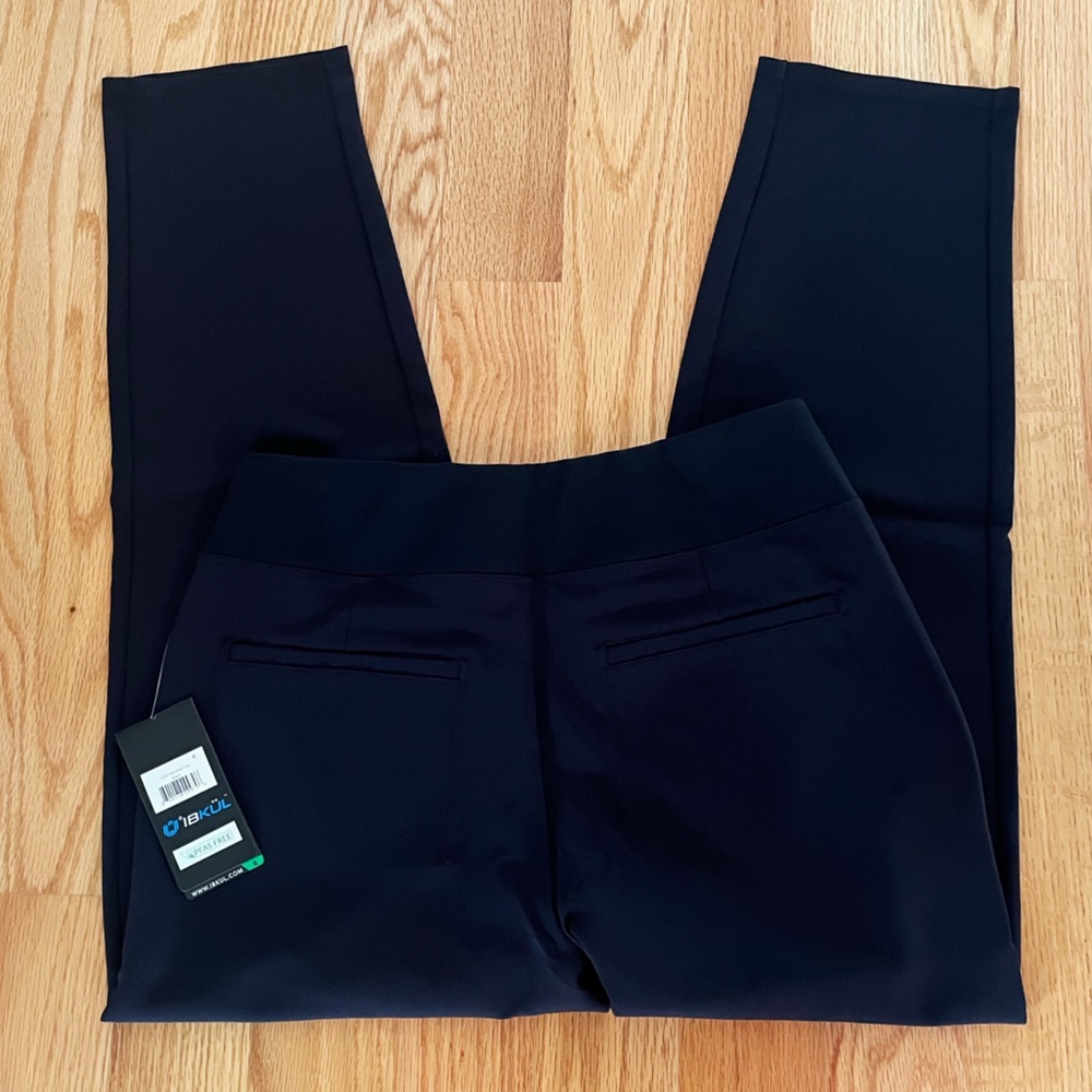 NWT IBKUL Solid Knot Black Ankle Pants - Picture 3 of 9